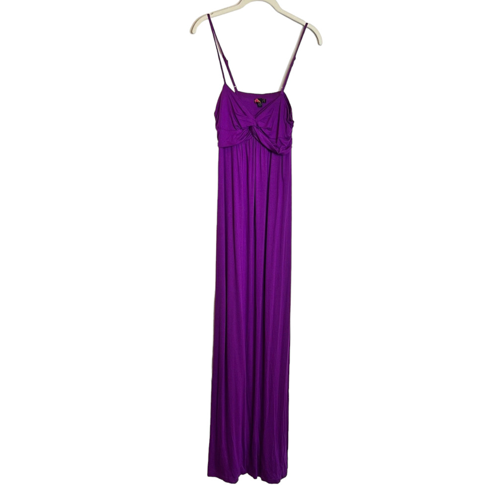 Forever 21 Baby Doll Maxi Dress Size Large Purple Spaghetti Straps Y2K